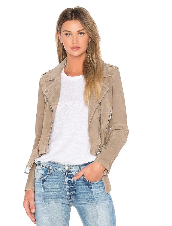 Suede Leather Moto Jacket