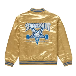 Supreme Thrasher Satin Varsity Golden Jacket