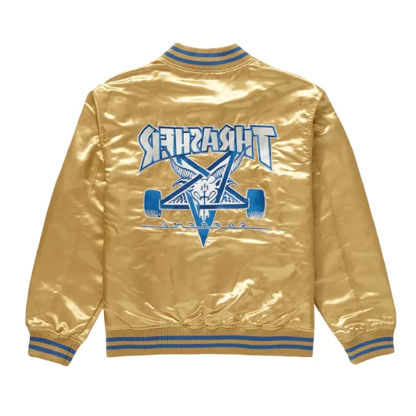 Supreme Thrasher Satin Varsity Golden Jacket