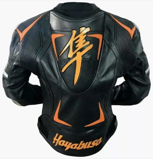 Suzuki Hayabusa Motorbike Black Leather Jacket