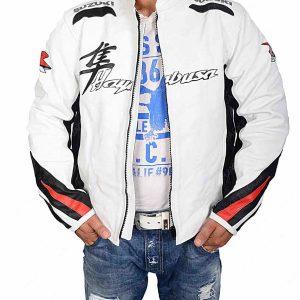 Suzuki Hayabusa Motorcycles Racing Cowhide Leather Jacket