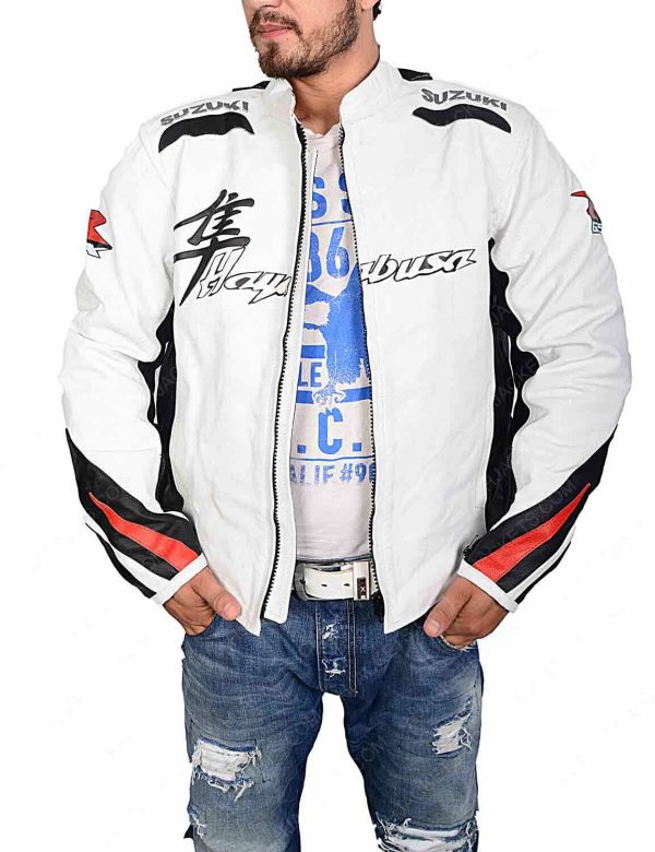 Suzuki Hayabusa Motorcycles Racing Cowhide Leather Jacket