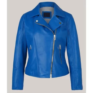 Switched at Birth S04 Katie Leclerc Blue Leather Jacket