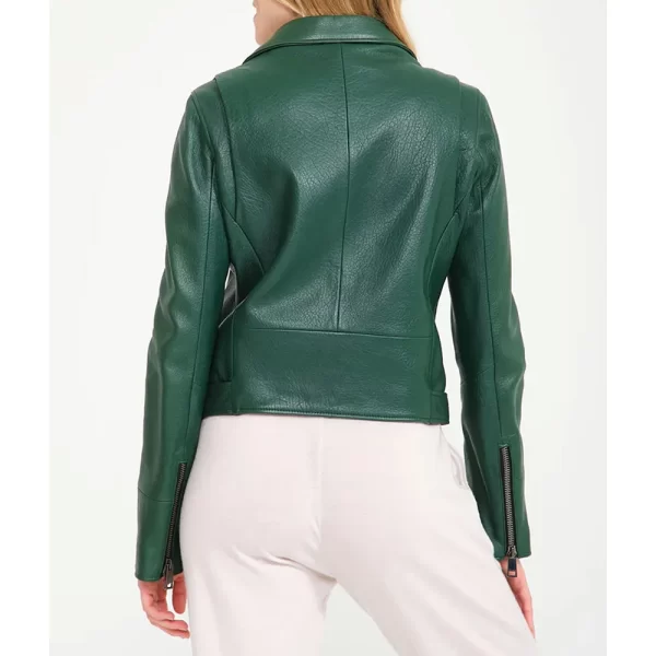 Tea Stjarne Barracuda Queens Mia Thorstensson Biker Green Leather Jacket