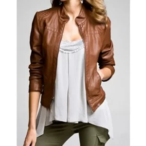 Teen Wolf Crystal Reed Brown Leather Jacket