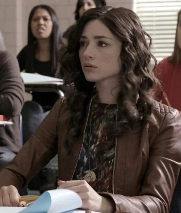 Teen Wolf S01 Allison Argent Brown Quilted Leather Jacket