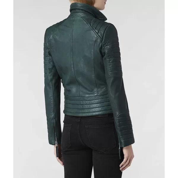 The Mindy Project Mindy Lahiri Green Leather Biker Jacket