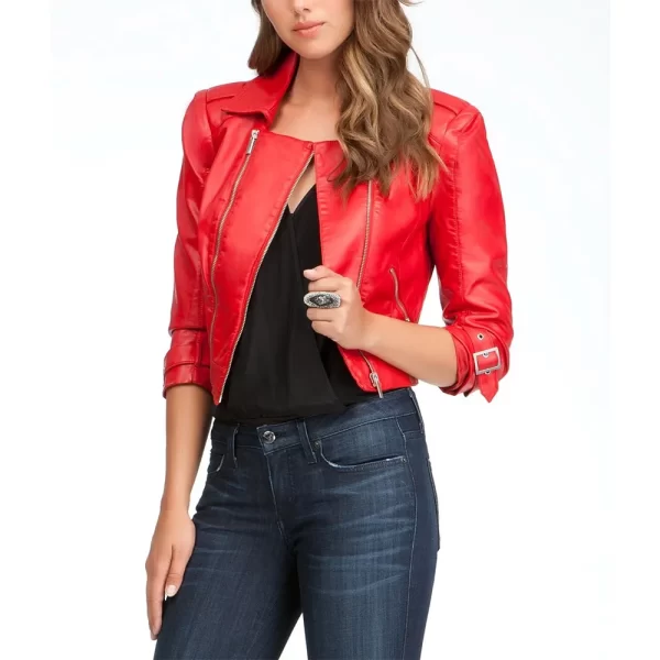 The Mindy Project S02 Mindy Kaling Red Leather Jacket