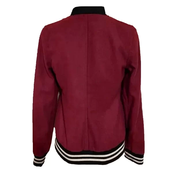 The Vampire Diaries Elena Gilbert Burgundy Wool Varsity Jacket