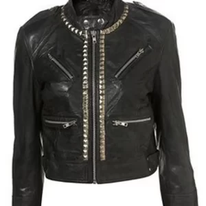 The Vampire Diaries S02 Candice King Studded Leather Jacket