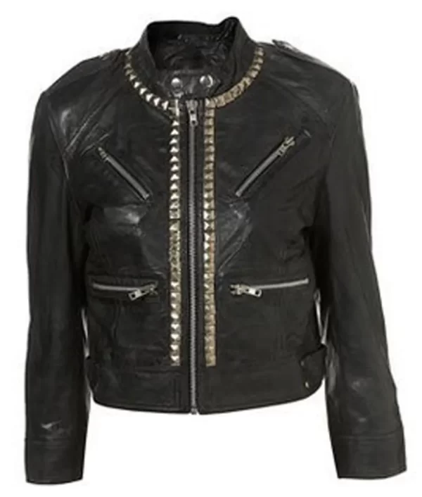 The Vampire Diaries S02 Candice King Studded Leather Jacket