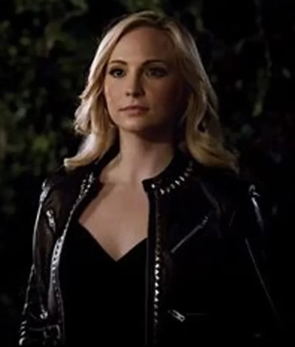 The Vampire Diaries S02 Candice King Studded Leather Jacket