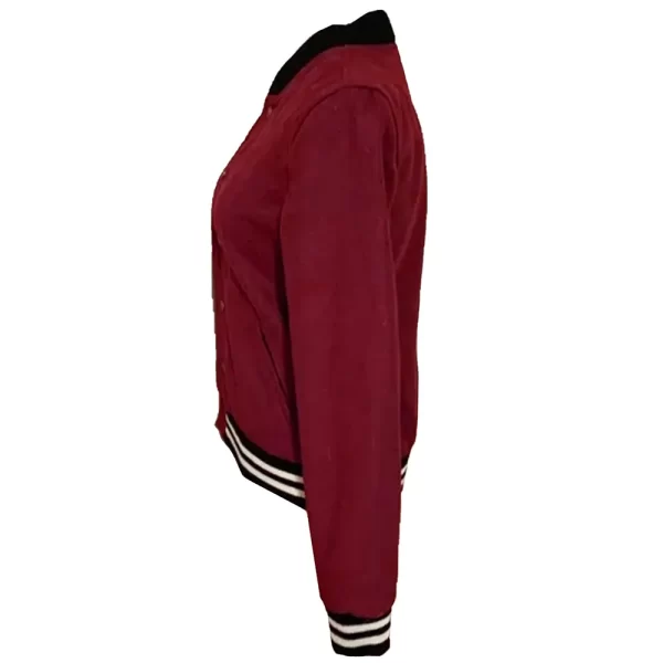 The Vampire Diaries S04 Nina Dobrev Burgundy Varsity Jacket