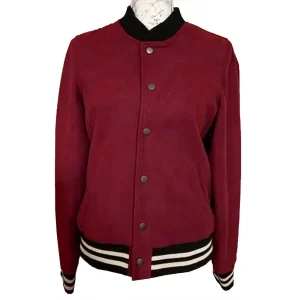 The Vampire Diaries S04 Nina Dobrev Burgundy Wool Varsity Jacket