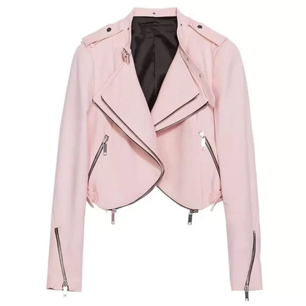 The Vampire Diaries S07 Teressa Liane Pink Leather Jacket