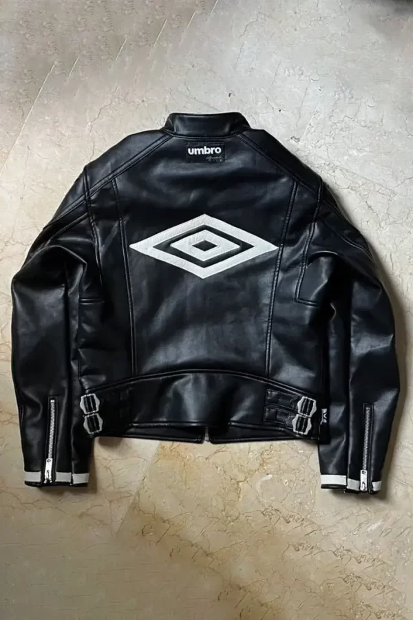 Umbro Black Bomber Leather Jacket