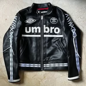 Umbro Leather Black Jacket