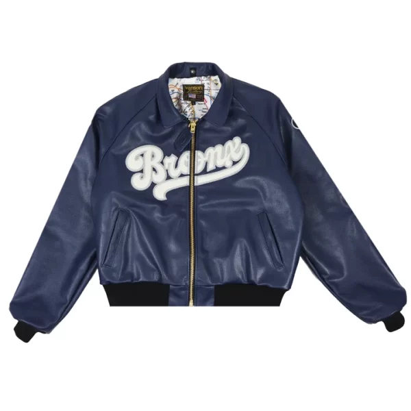 Vanson Leathers Bronx Blue Bomber Jacket