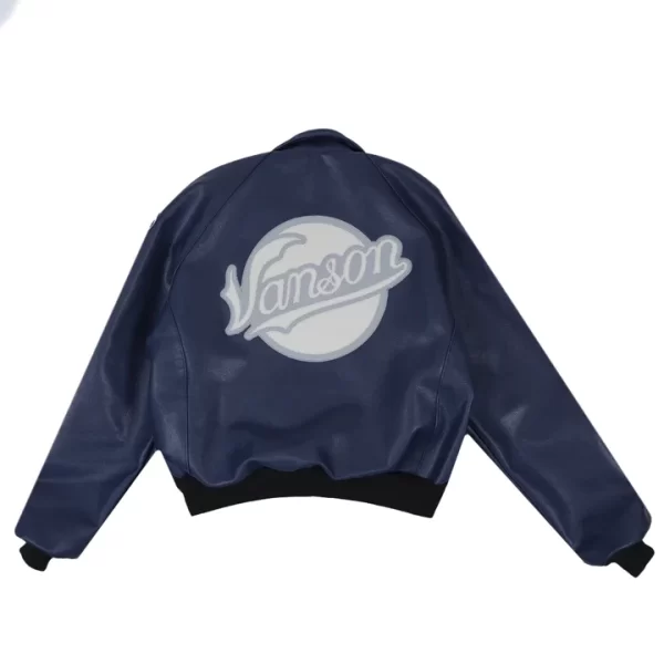 Vanson Leathers Bronx Bomber Blue Jacket