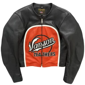 Vanson Leathers Motorcycle Racer Black Jacket