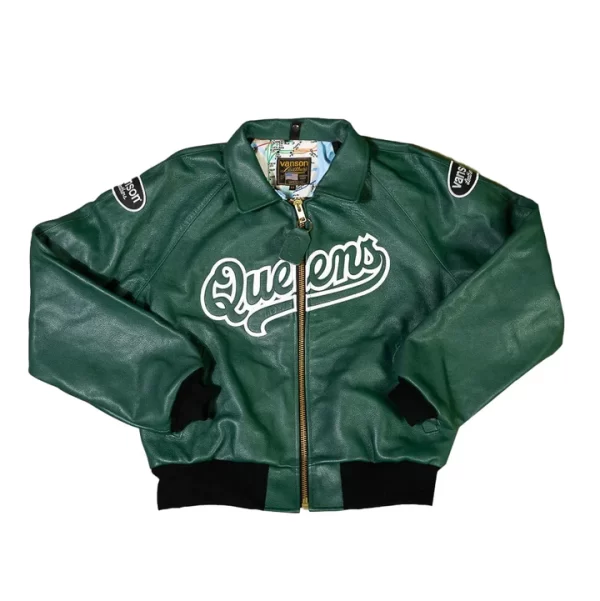 Vanson Leathers Queens Green Bomber Jacket