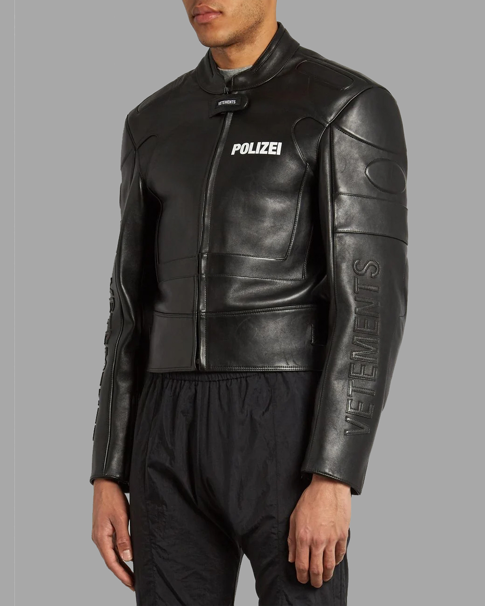 VETEMENTS Polizei Leather Racing Jacket - Black - A2 Jackets