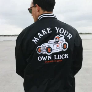 Vintage Car Club Satin Varsity Jacket