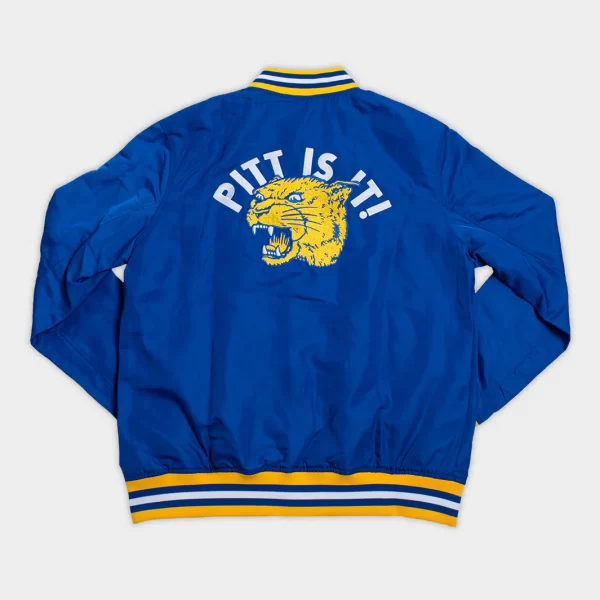 Vintage-Inspired Pitt is It! 1970's Bomber Blue Jacket