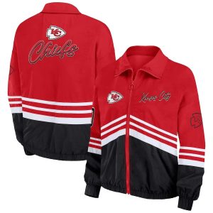 Women's Kansas City Chiefs WEAR by Erin Andrews Throwback Windbreaker Jacket