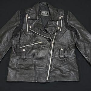 Women’s Lace Peplum Black Leather Jacket