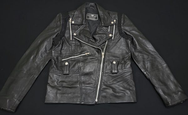 Women’s Lace Peplum Black Leather Jacket