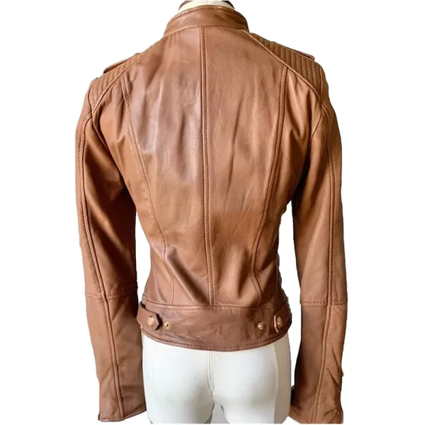Wonderland S03 Miranda Beaumont Brown Asymmetrical Leather Jacket