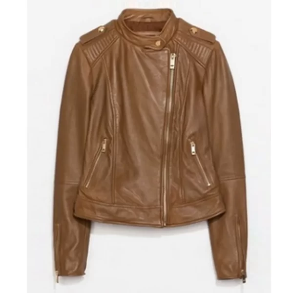 Wonderland Season 3 Anna Bamford Brown Leather Jacket