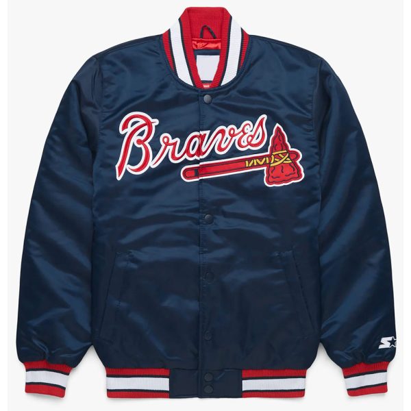 X Atlanta Braves Blue Bomber Jacket