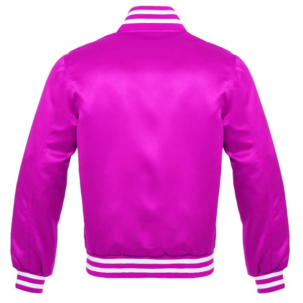 ΑΔΧ Pink Satin Bomber Jacket