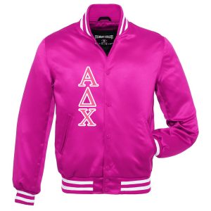 ΑΔΧ Pink Satin Bomber Jacket