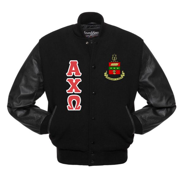 ΑΧΩ Black Varsity Jacket