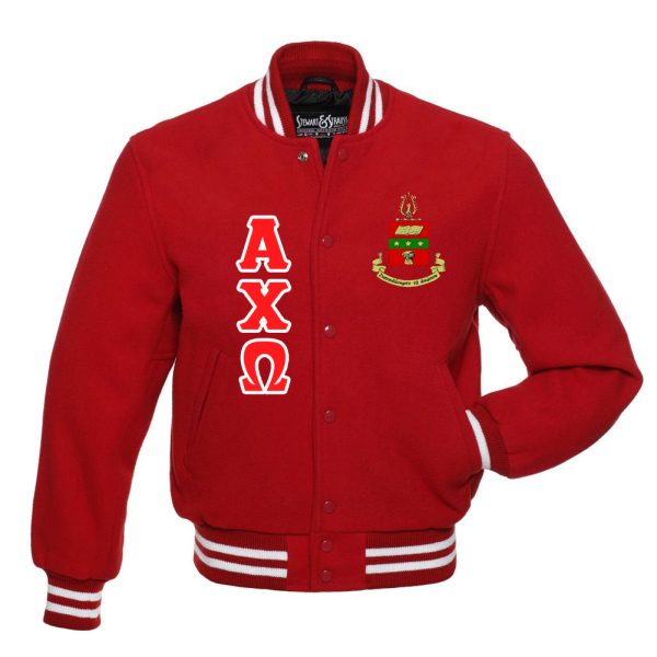 Women's Alpha Chi Omega Letterman Jacket - Red