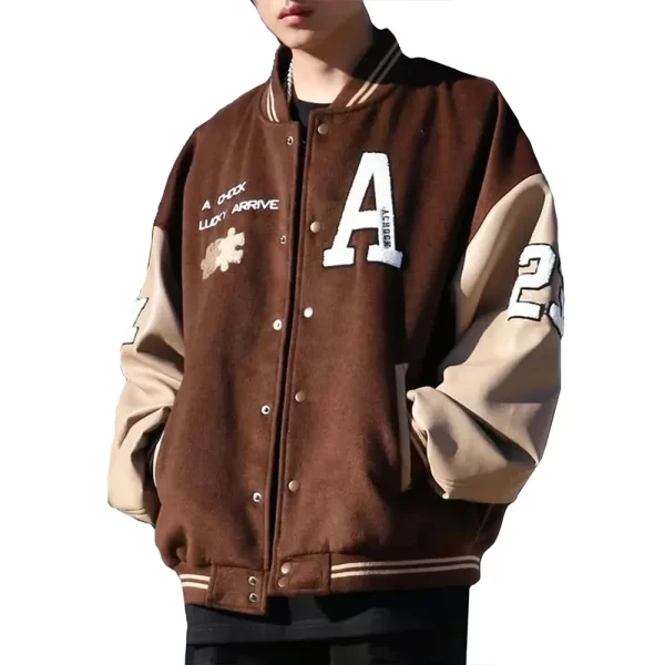 Achock Brown Varsity Jacket