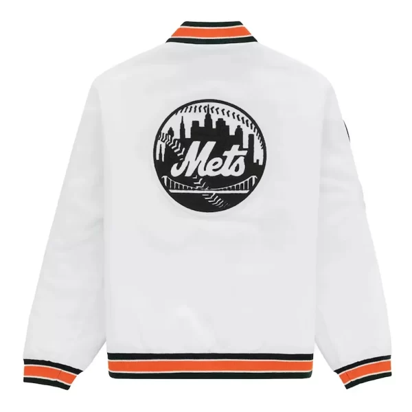 Aime Leon Dore New York Mets Stadium White Satin Jacket