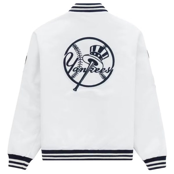 Aime Leon Dore New York Yankees White Satin Jacket