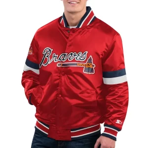 Atlanta Braves Red Home Game Red Varsity Satin Jacket