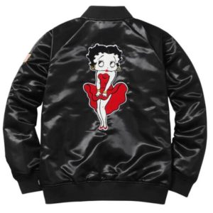 Betty Boop Supreme Usa Satin Black Jacket