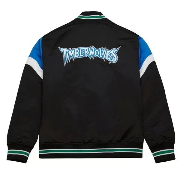 Black Minnesota Timberwolves Heavyweight Satin Jacket