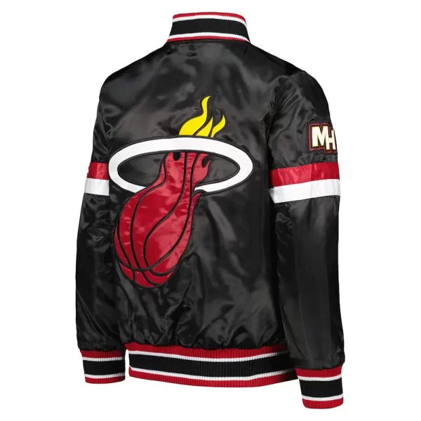 Black Starter Satin Miami Heat Home Game Jacket