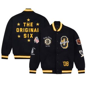 Boston Bruins OVO Black Varsity Jacket