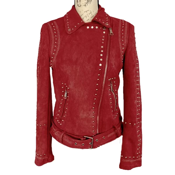 Brassic Joanna Higson Suede Red Leather Jacket