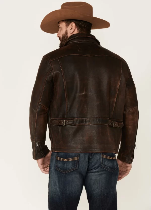 Cattle Dark Brown Cowhide Leather Jacket