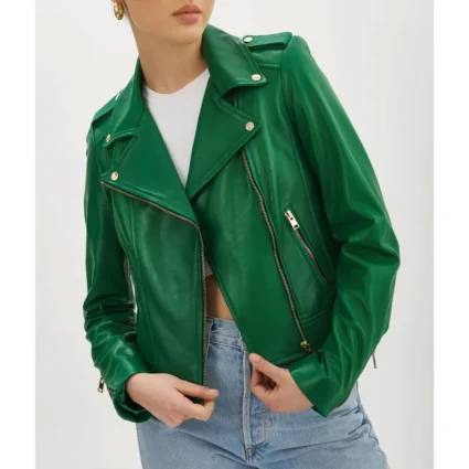 Charity Lawson The Bachelorette Green Leather Jacket