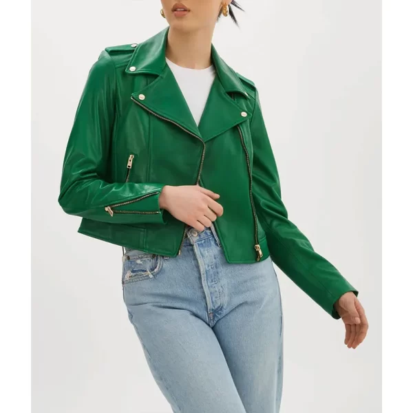 Charity Lawson The Bachelorette Leather Green Jacket